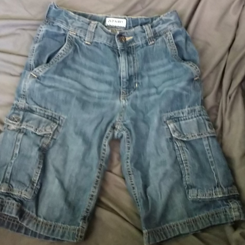 Old Navy Jean Cargo Shorts Adjustable